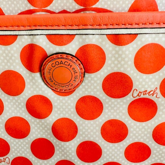 EUC COACH WATER RESISTANT SIGNATURE LOGO POLKA DOTS BABY DIAPER TOTE W DUST BAG - Picture 10 of 16